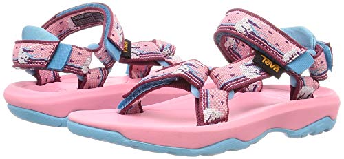 Open toed girls sandals pink blue