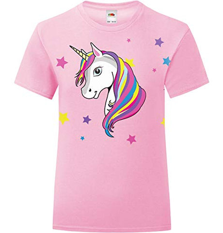 Unicorn T-Shirt With Stars | Light Pink For Girls 