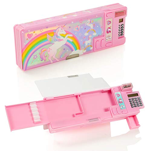 Style Girlz Unicorn Pop Out School Pencil Case - Pink - Girls Stationery Set