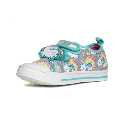 Buckle My Shoe Girls Unicorn Easy Fasten Canvas - Size 12 Child UK - Multicolour