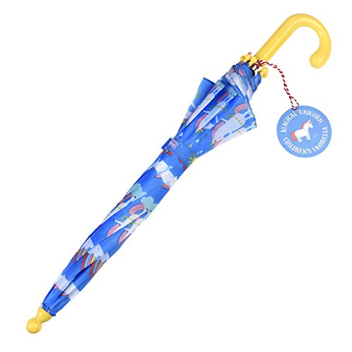 Blue Kids Umbrella Unicorn Design