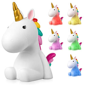 Rechargeable Unicorn LED Night Light | Colour Changing Bedroom Lamp 