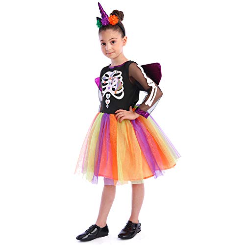 Halloween Unicorn Skeleton Fancy Dress Outfit 
