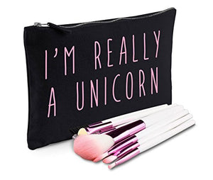 I'm Really A Unicorn Make-Up Bag Black