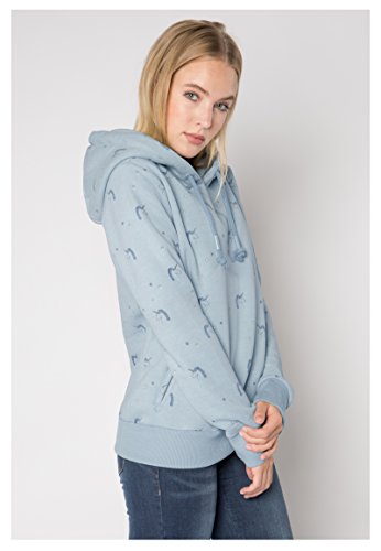 Sublevel Women’s All-Over Unicorn Print Hoodie | Hooded Unicorn Sweatshirt, Loungewear Middle-Blue XS