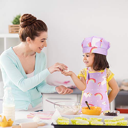 Kids Unicorn & Rainbow Baking Apron With Chef Hat – All Things Unicorn