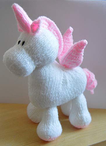 Unicorn Soft Toy Knitting Pattern White & Pink