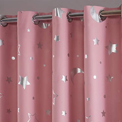 Pink Moon & Stars Thermal Curtains | Blackout  
