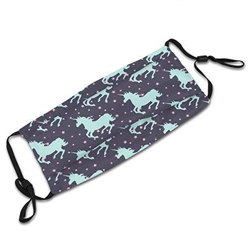 Cute Magic Unicorn With Twinkle Little Spot Stars And Dark Background Art Fashion Face Ma-sk Sun-Proof Fashion Bandana Headwear for Men and Women