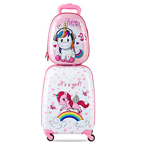 Kids Luggage Set | Unicorns | 12'' Backpack |16'' Suitcase | Children's