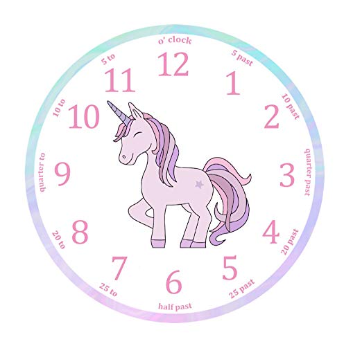 Teach The Time Kids Unicorn Wall Clock 