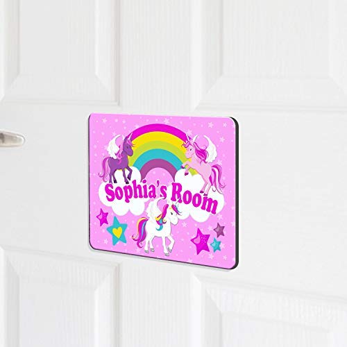 Personalised Children's Unicorn Door Sign - Pink