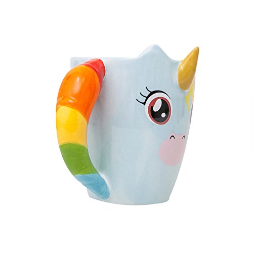 Unicorn mug vibrant colours mane handle