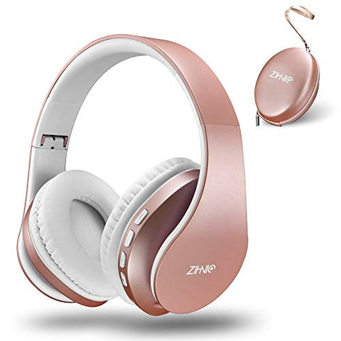 Rose Gold Bluetooth Headphones | Wireless & Wired Stereo Headset For Girls & Women