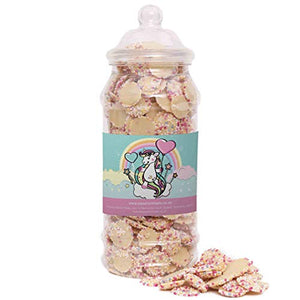 Unicorn Gift Sweets Jars | White Chocolate Jazzies | Jar | 650grams