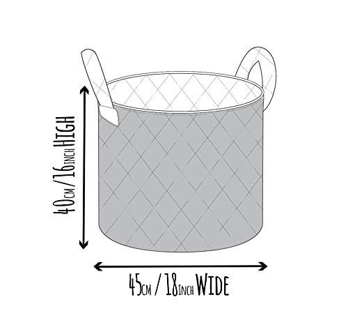 Multi Purpose Unicorn Storage Basket – White with Pink Unicorns | Kids Bedroom | Nursery | Living Room