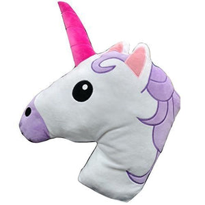 Unicorn Horse Emoji Head Shaped Emoticon Soft Plush Pillow Filled Padded Stuffed Cushion Bedding