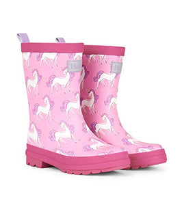 Hatley Girls' Printed Wellington Boots, Pink (Unicorn Doodles)