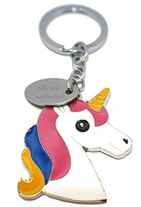 Multicoloured Unicorn Keyring/Handbag Charm In Gift Pouch | Personalised | Be My Valentines 