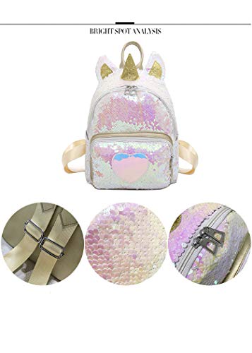 FORLADY Unicorn Backpack Girl Fashion Sequins Schoolbag Travel Backpack Backpack Womens Various Animals