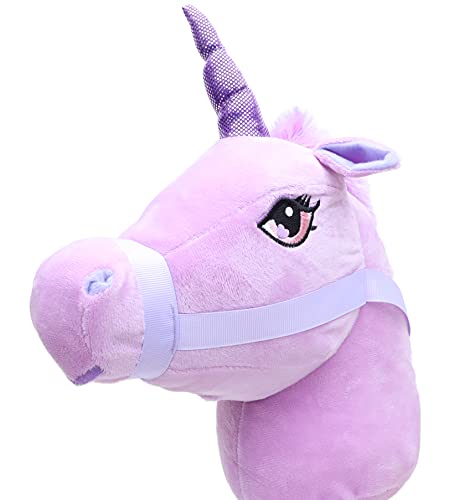 Soft Plush Unicorn Hobby Horse | Purple 