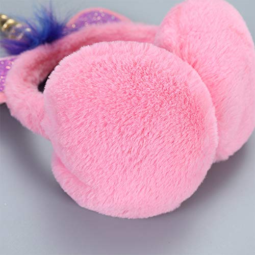 Unicorn Ear Muffs | With Ears & Glitter Horn | Pink | For Girls
