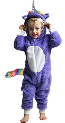 Unicorn Onesie For Girls | Fluffy Fleece With A Tail | Purple 