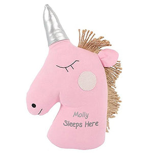 Pink Unicorn Doorstop - Personalised Message Of Choice