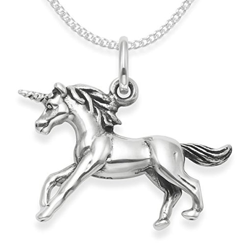 Sterling Silver Unicorn Necklace on 16" Silver Chain