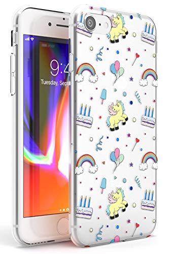 Cute Unicorn Pattern Clear Phone Case for iPhone 7 Plus/for iPhone 8 Plus | Clear Ultra Slim Lightweight Gel Silicone TPU Protective Cover | Rainbow Cute Cake GiftFashion
