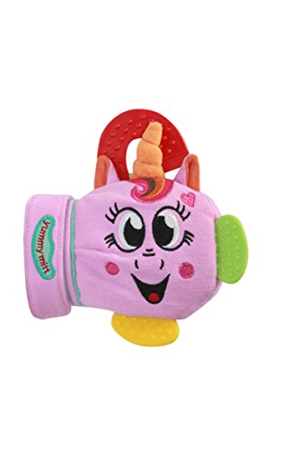 Unicorn teether teething toy mitten glove