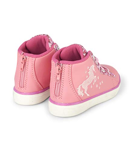 Pink unicorn zip up high top sneakers glitter