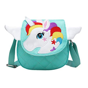Cute Unicorn Handbag For Girls | Rainbow Unicorn | Turquoise 