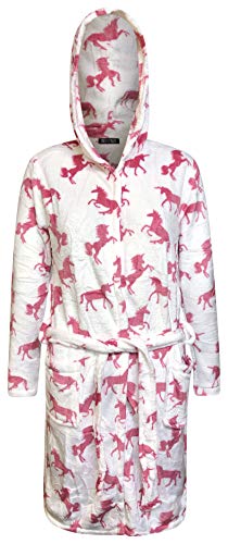 Fluffy Soft Unicorn Bathrobe for Women | Adult Dressing Gown Ladies | White 