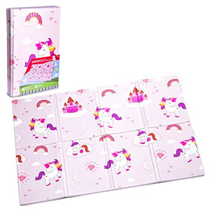 KandyToys Folding Nursery Floor Mat | Unicorn Pattern | Thick Padded XPE Play Mat