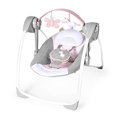 Ingenuity Comfort 2 Go Portable Swing - Flora The Unicorn, 1.85 kg Pink Newborn Upwards