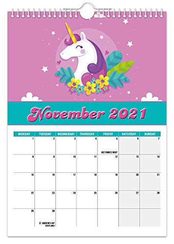 Cute Unicorn Wall Calendar 2021
