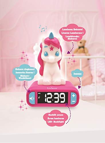 Kids Unicorn Digital Alarm Clock With Night Light | Snooze Sound Effects