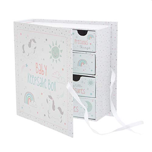 Unicorn Keepsake Box with Drawers Baby Gift
