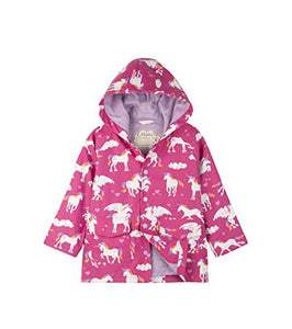 Unicorn Waterproof Coat Hatley Girl's Printed Raincoat, Pink