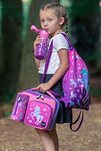Purple Pink Unicorn Drawstring Bag 