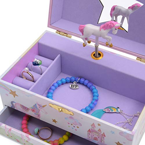 Unicorn & Castles Jewellery Box For Girls With Jewellery Set
