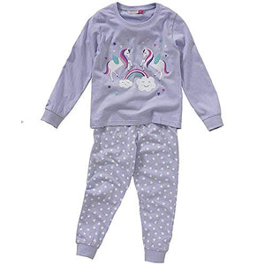 Cozy n Dozy Girls Unicorn Rainbows Stars Pyjamas Set - Lilac - Age 3/4 Years