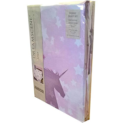 Unicorn Dreams & Stars Duvet Cover | Double | Pink & Purple