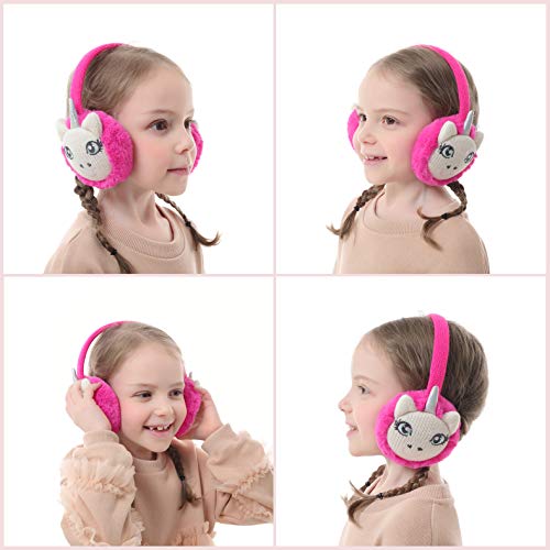 Unicorn Ear Muffs Pink For Girls 