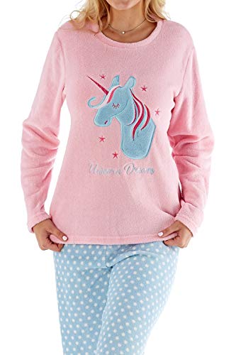 Pink Blue Fleece Loungewear Unicorn Design