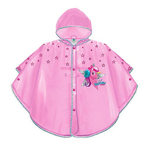 Unicorn Stars Pink Raincoat for Kids Waterproof Rain Poncho