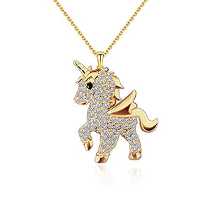 Unicorn Necklace | Jewellery | Pendant Necklace For Girls, Women, Daughter, Granddaughter | Crystals & Gold Plated
