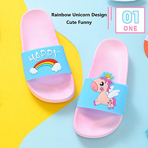Unicorn pink and blue sliders rainbows and clouds