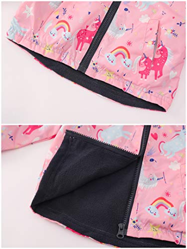 Girls Pink Unicorn Waterproof Rain Jacket & Trouser